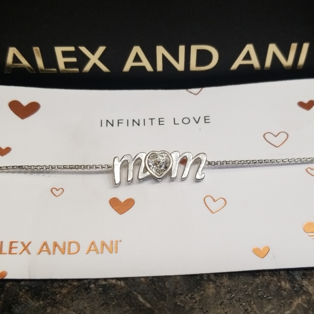 ALEX AND ANI Sterling Silver Mom Bracelet